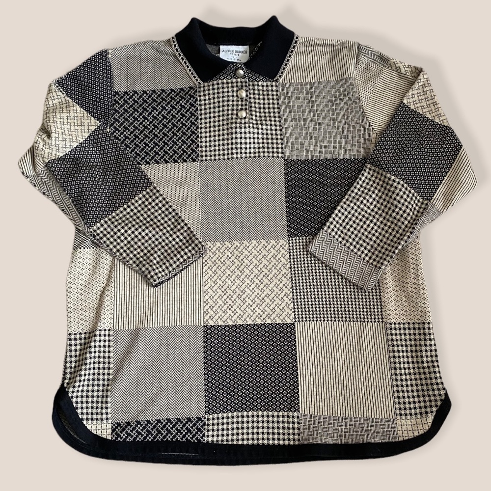 Vintage Alfred Dunner Patchwork Collar Button Shirt